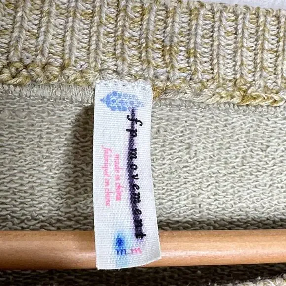 FREE PEOPLE Movement New Flow Sweatshirt Knit Sleeve Moss Khaki Sz M {C3} - Picture 7 of 9